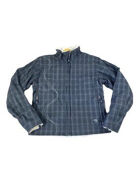 Mountain Hardwear Fleece Lined Jacket Women’s Small Embroidery Plaid Charcoal